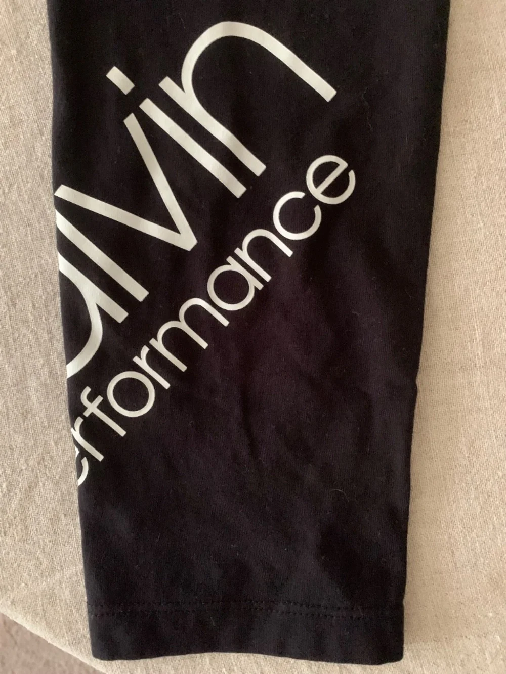 Calvin Klein Performance Girls L 12/14 Black Logo Cotton Leggings